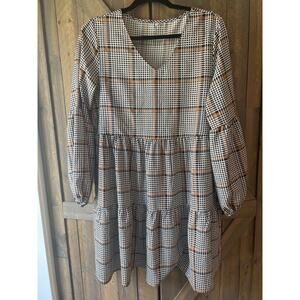 Amazon Plaid Tier Dress with Bubble Sleeve